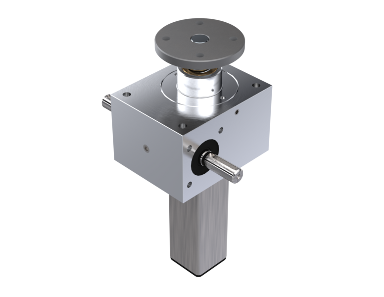 Spindelhubgetriebe der M/J-Serie in der Bauart VK verdrehgesichert über Vierkantschutzrohr