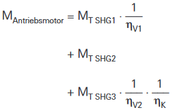 Grafik Formel Erforderliches Antriebsdrehmoment einer Spindelhubanlage